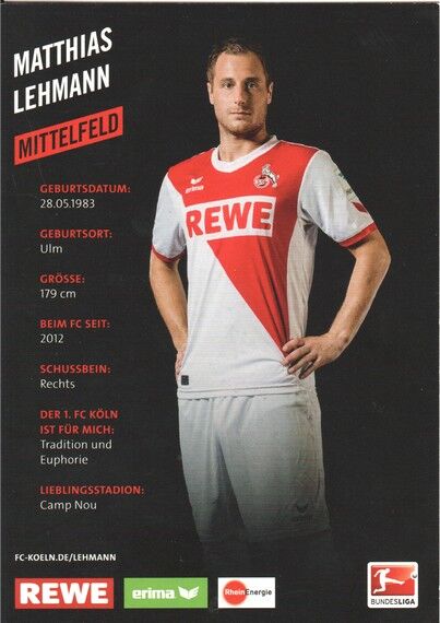 Autogramm Fussball | 1. FC Köln | 2014 | Matthias LEHMANN