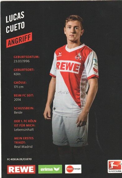 Autogramm Fussball | 1. FC Köln | 2014 | Lucas CUETO
