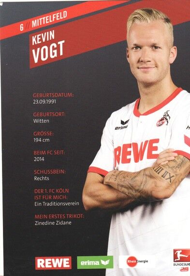 Autogramm Fussball | 1. FC Köln | 2015 | Kevin VOGT