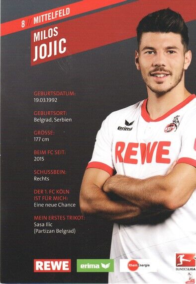 Autogramm Fussball | 1. FC Köln | 2015 | Milos JOJIC