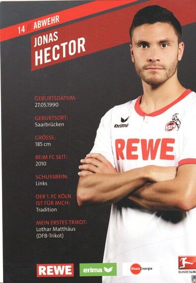 Autogramm Fussball | 1. FC Köln | 2015 | Jonas HECTOR