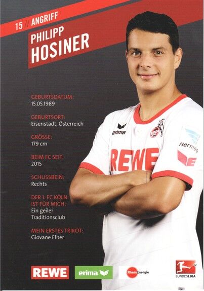 Autogramm Fussball | 1. FC Köln | 2015 | Philipp HOSINER