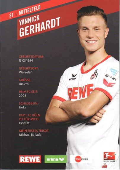 Autogramm Fussball | 1. FC Köln | 2015 | Yannick GERHARDT