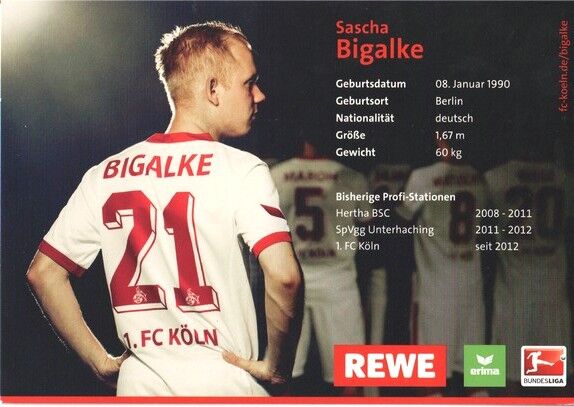 Autogramm Fussball | 1. FC Köln | 2013 | Sascha BIGALKE