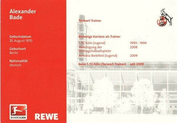 Autogramm Fussball | 1. FC Köln | 2010 | Alexander BADE