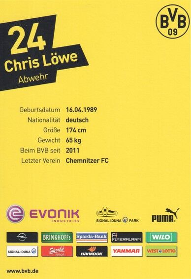 Autogramm Fussball | Borussia Dortmund | 2012 | Chris LÖWE