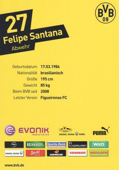 Autogramm Fussball | Borussia Dortmund | 2012 | Felipe SANTANA