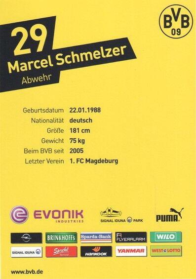 Autogramm Fussball | Borussia Dortmund | 2012 | Marcel SCHMELZER