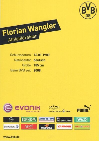 Autogramm Fussball | Borussia Dortmund | 2012 | Florian WANGLER