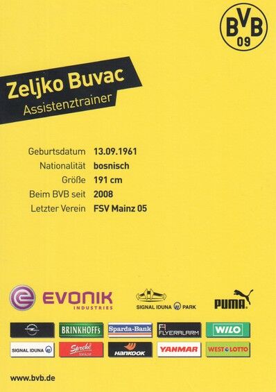 Autogramm Fussball | Borussia Dortmund | 2012 | Zeljko BUVAC