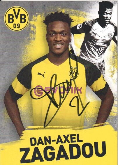 Autogramm Fussball | Borussia Dortmund | 2018 | Dan-Axel ZAGADOU