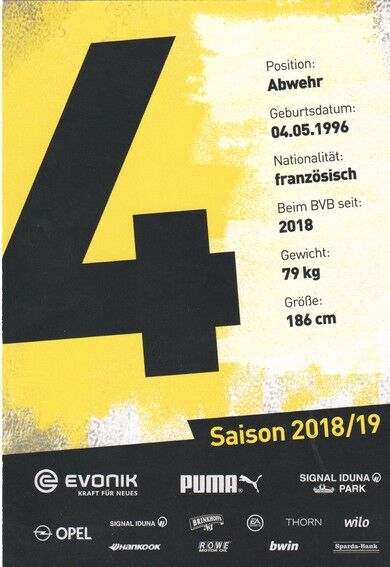 Autogramm Fussball | Borussia Dortmund | 2018 | Abdou DIALLO