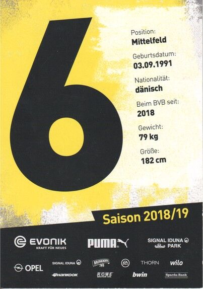 Autogramm Fussball | Borussia Dortmund | 2018 | Thomas DELANEY