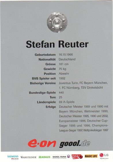 Autogramm Fussball | Borussia Dortmund | 2002 | Stefan REUTER