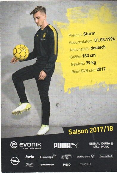Autogramm Fussball | Borussia Dortmund | 2017 | Maximilian PHILIPP