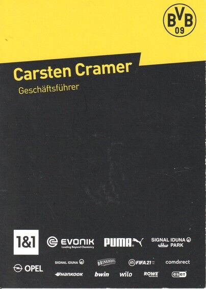 Autogramm Fussball | Borussia Dortmund | 2020 | Carsten CRAMER