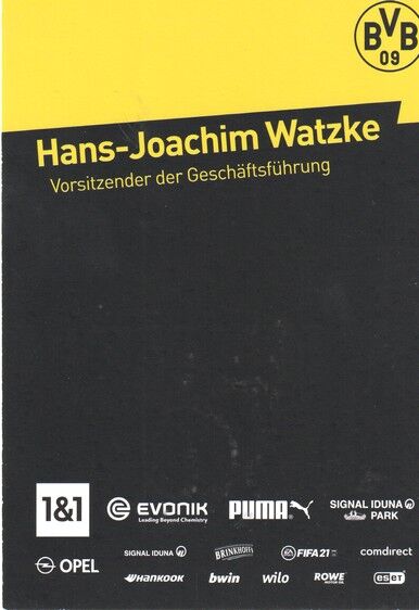 Autogramm Fussball | Borussia Dortmund | 2020 | Hans-Joachim WATZKE