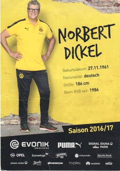 Autogramm Fussball | Borussia Dortmund | 2016 | Norbert DICKEL