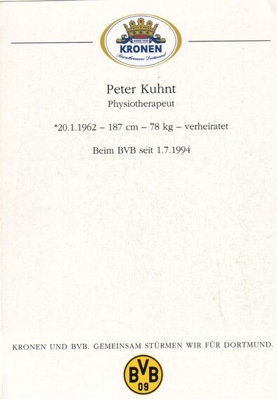 Autogramm Fussball | Borussia Dortmund | 1995 Kronen | Peter KUHNT
