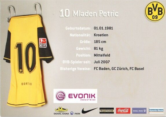 Autogramm Fussball | Borussia Dortmund | 2007 | Mladen PETRIC
