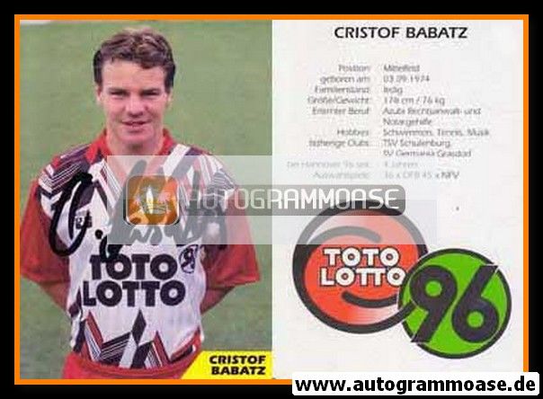 Autogramm Fussball | Hannover 96 | 1993 | Christof BABATZ