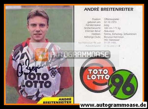 Autogramm Fussball | Hannover 96 | 1993 | Andre BREITENREITER