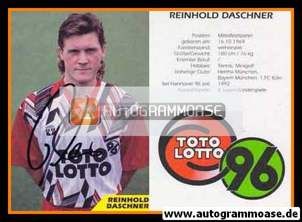 Autogramm Fussball | Hannover 96 | 1993 | Reinhold DASCHNER