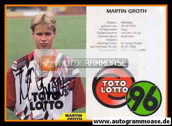 Autogramm Fussball | Hannover 96 | 1993 | Martin GROTH
