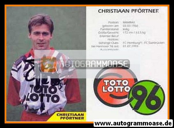Autogramm Fussball | Hannover 96 | 1993 | Christiaan PFÖRTNER