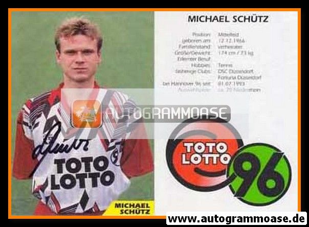 Autogramm Fussball | Hannover 96 | 1993 | Michael SCHÜTZ