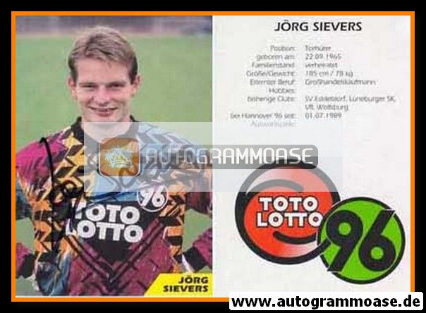 Autogramm Fussball | Hannover 96 | 1993 | Jörg SIEVERS
