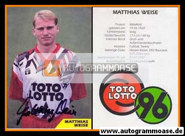 Autogramm Fussball | Hannover 96 | 1993 | Matthias WEISE