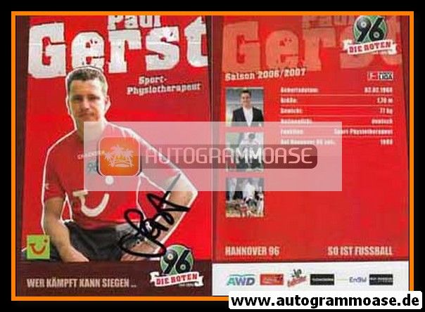 Autogramm Fussball | Hannover 96 | 2006 | Paul GERST