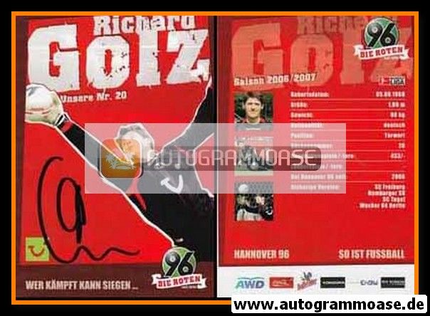 Autogramm Fussball | Hannover 96 | 2006 | Richard GOLZ