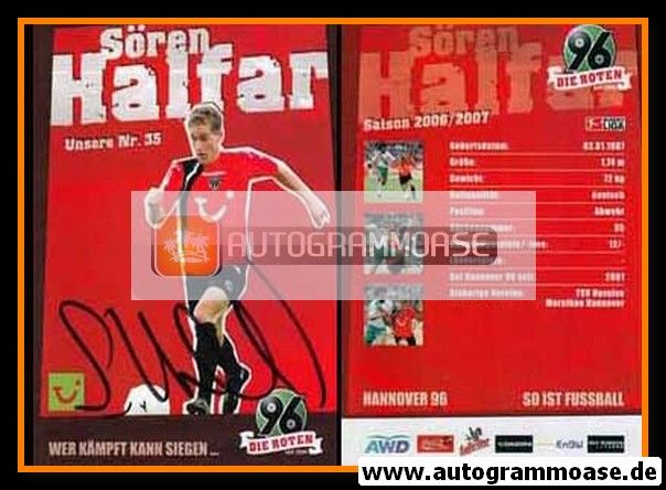 Autogramm Fussball | Hannover 96 | 2006 | Sören HALFAR