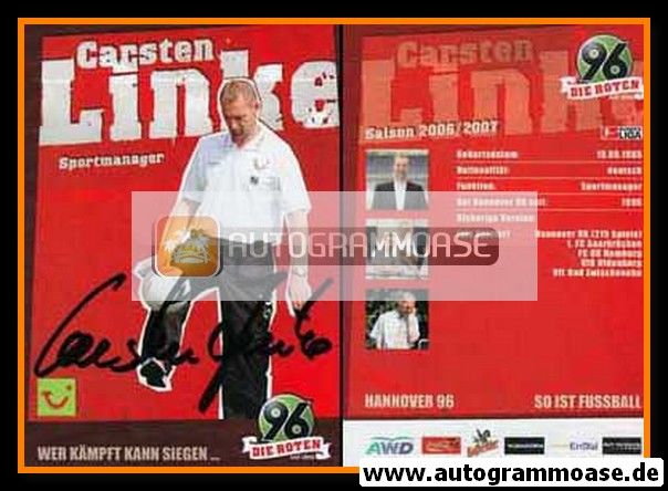 Autogramm Fussball | Hannover 96 | 2006 | Carsten LINKE