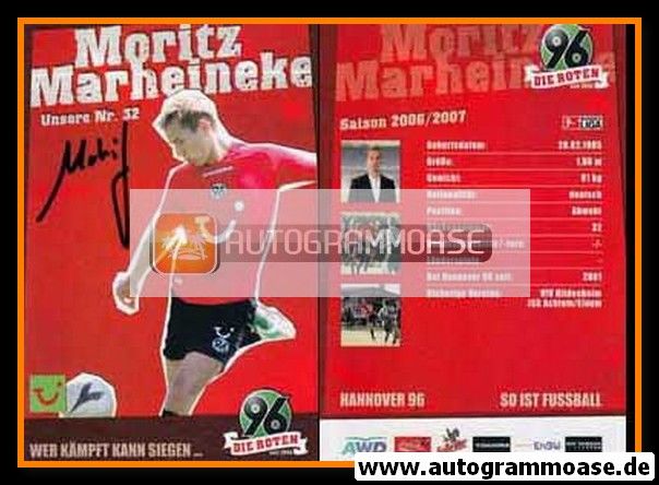 Autogramm Fussball | Hannover 96 | 2006 | Moritz MARHEINEKE
