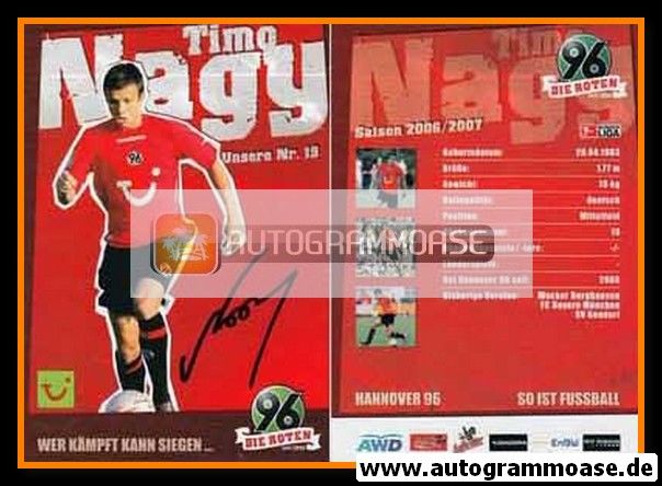 Autogramm Fussball | Hannover 96 | 2006 | Timo NAGY