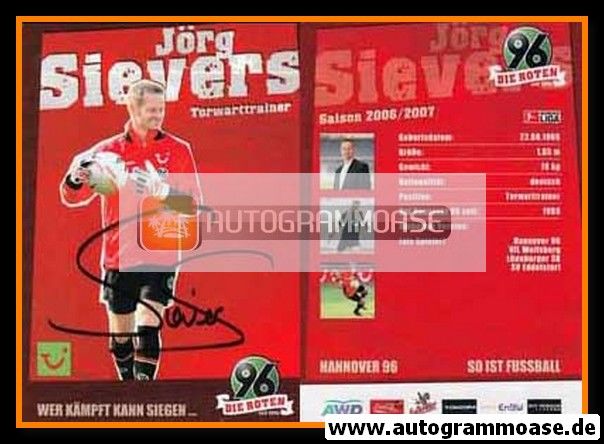 Autogramm Fussball | Hannover 96 | 2006 | Jörg SIEVERS