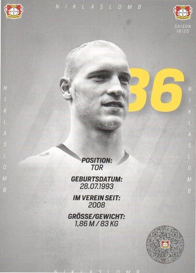 Autogramm Fussball | Bayer Leverkusen | 2019 | Niklas LOMB