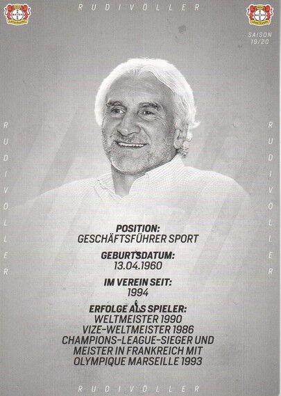 Autogramm Fussball | Bayer Leverkusen | 2019 | Rudi VÖLLER