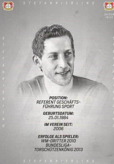 Autogramm Fussball | Bayer Leverkusen | 2019 | Stefan KIESSLING