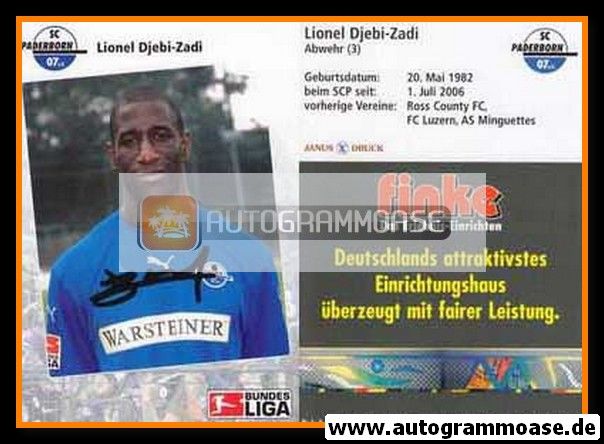 Autogramm Fussball | SC Paderborn 07 | 2006 | Lionel DJEBI-ZADI