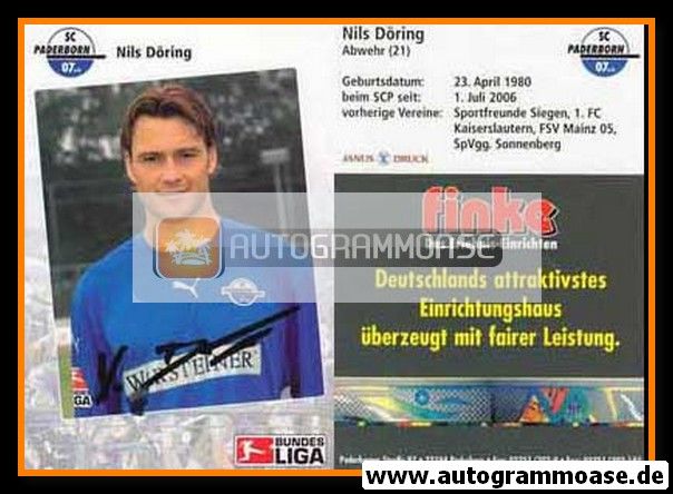 Autogramm Fussball | SC Paderborn 07 | 2006 | Nils DÖRING