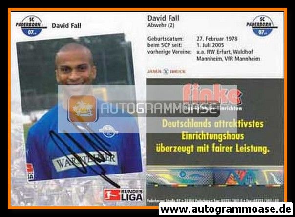 Autogramm Fussball | SC Paderborn 07 | 2006 | David FALL