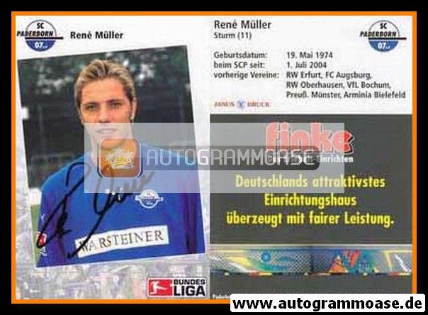 Autogramm Fussball | SC Paderborn 07 | 2006 | Rene MÜLLER