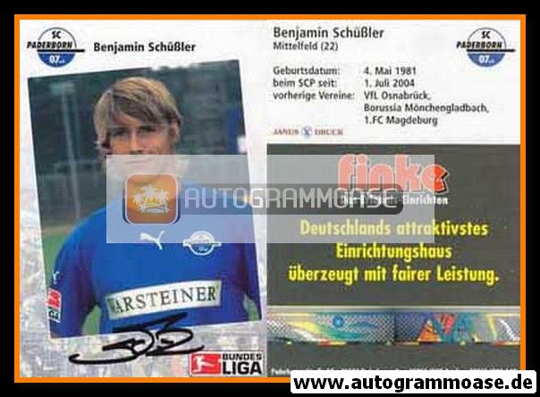 Autogramm Fussball | SC Paderborn 07 | 2006 | Benjamin SCHÜSSLER