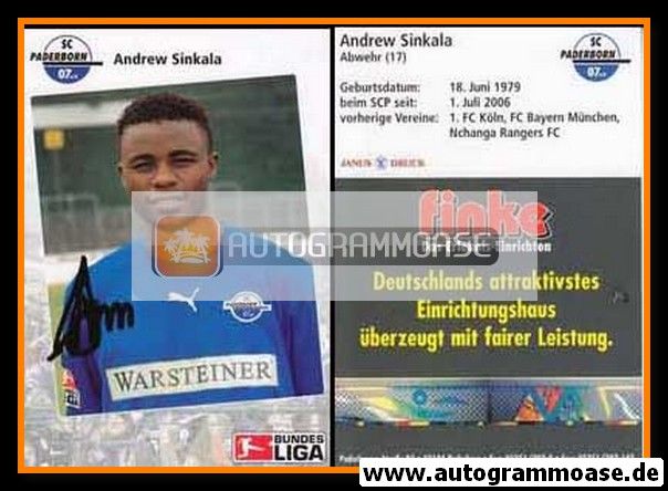 Autogramm Fussball | SC Paderborn 07 | 2006 | Andrew SINKALA