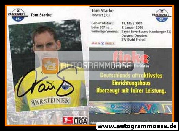 Autogramm Fussball | SC Paderborn 07 | 2006 | Tom STARKE