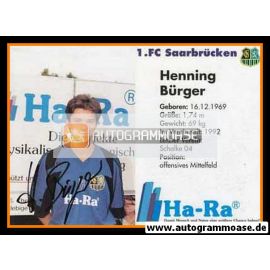 Autogramm Fussball | 1. FC Saarbrücken | 1992 | Henning BÜRGER